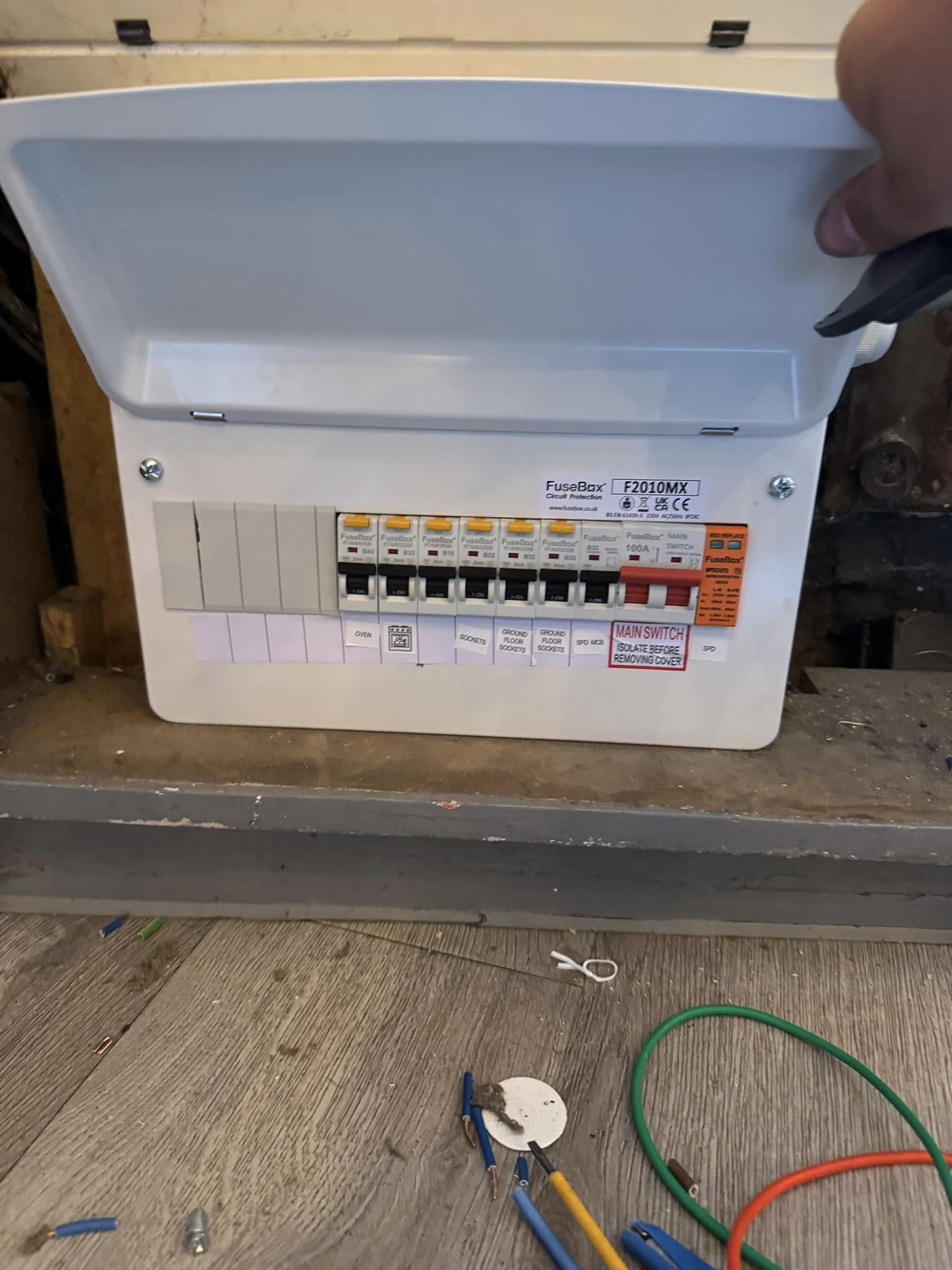 Electrical fuse box switches