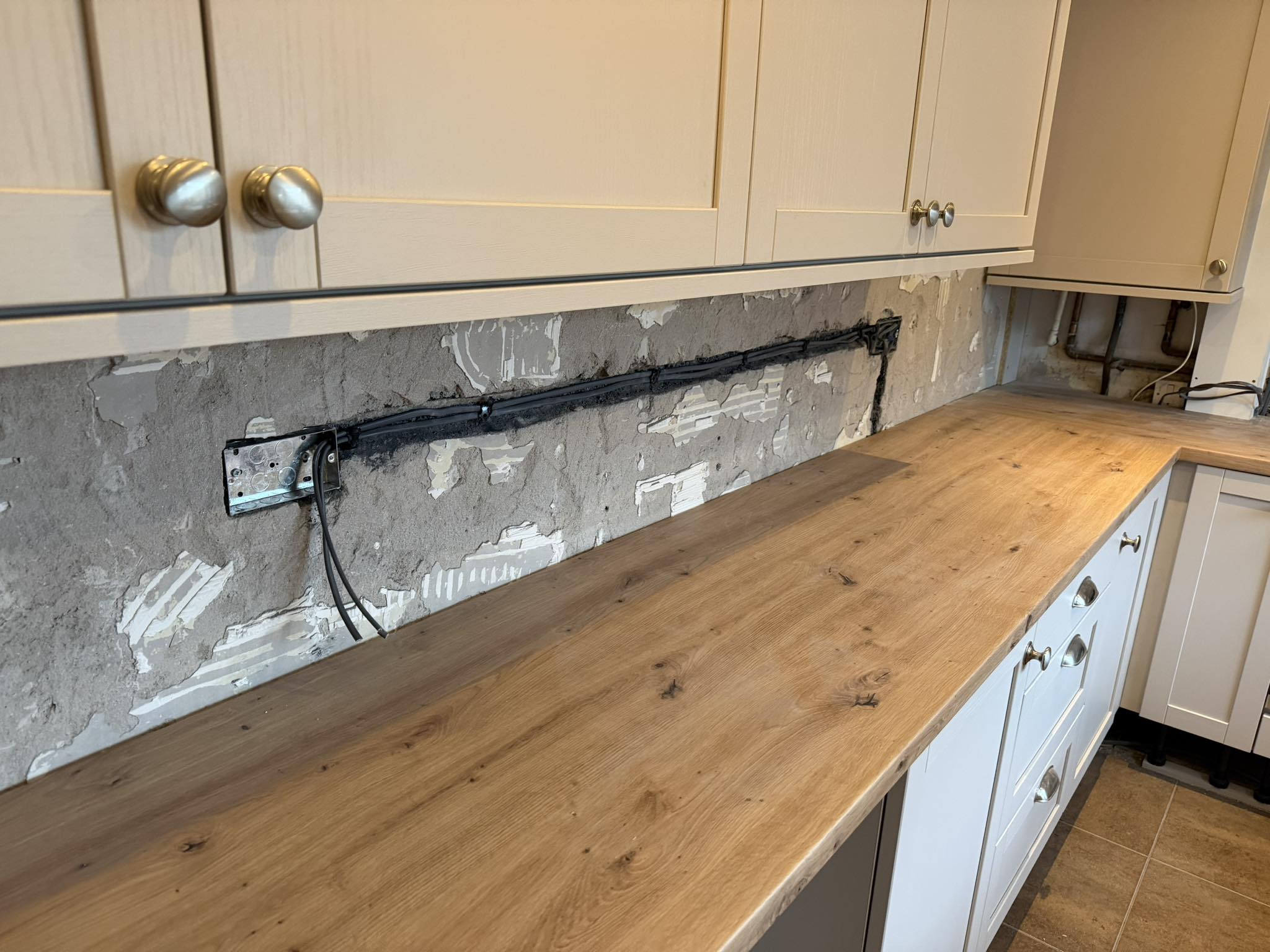 Kitchen plugs getting rewired