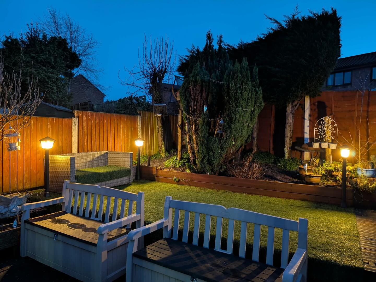 Outdoor back garden lighting